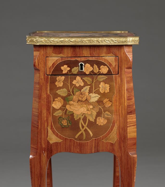 An ormolu mounted floral marquetry table en chiffonnière  | MasterArt